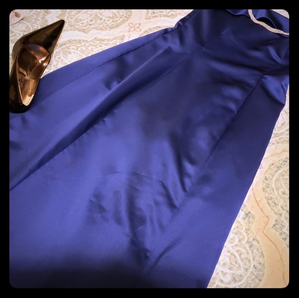 Navy blue evening gown